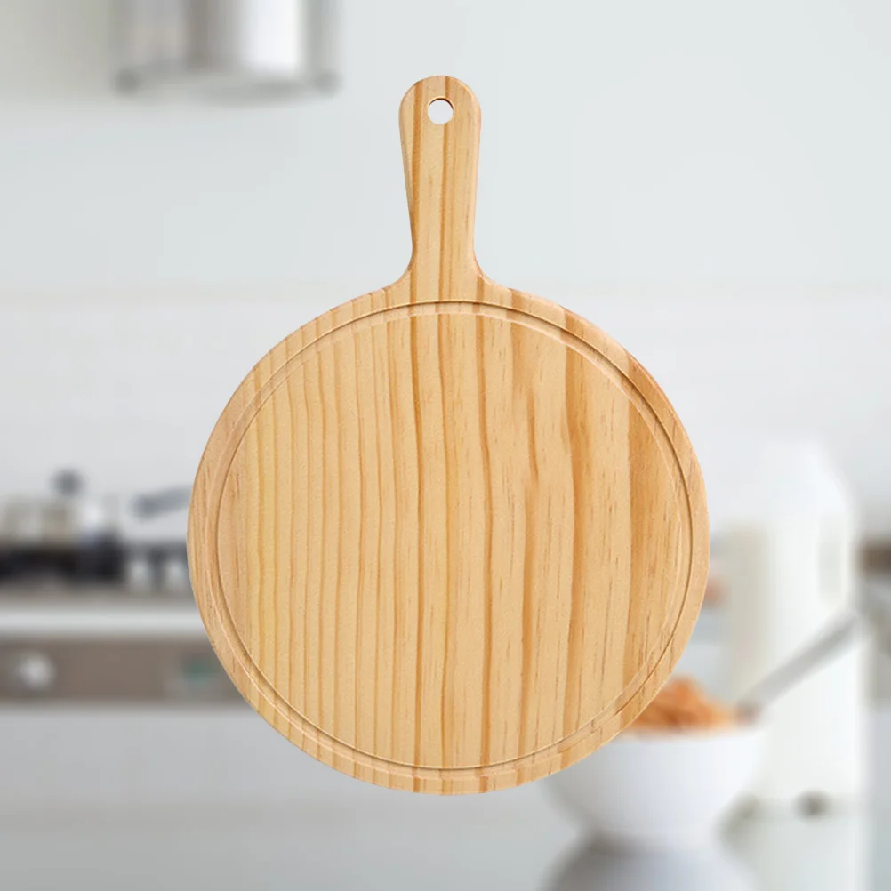 Деревянная доска для пиццы круглая с ручной формой противень выпечки камень