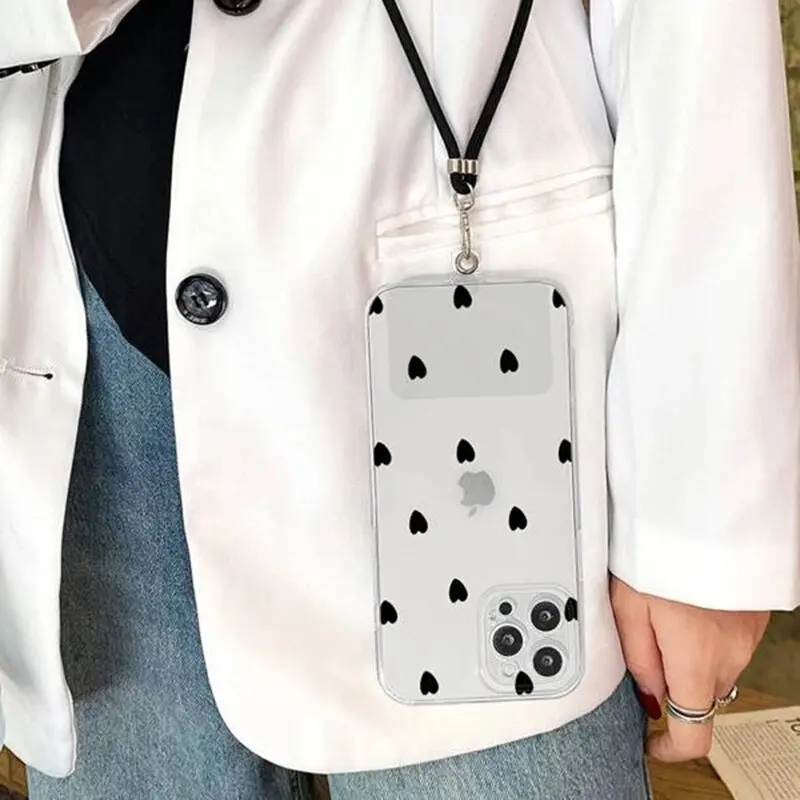 

Love Heart Crossbody Necklace Lanyard Cord Strap Phone Case For Xiaomi Mi POCO M3 X3 Pro Redmi 5A 6 6A Note 8 9 9S Pro Max Cover