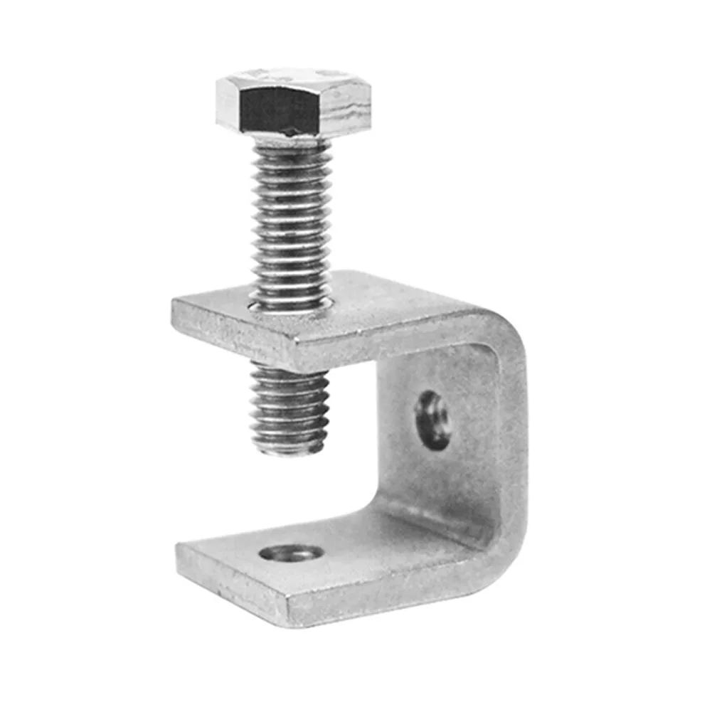 

High Quality C-clamp Jaw U-shaped Clip Silver Stainless Steel Table Bracket With Screw 0-20mm 1/2/4pcs Cabine Drawer