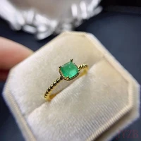Fashion Ring 925 Silver jewelry for women oval two-color butterfly 100% natural emerald ruby gemstone finger ring wedding party