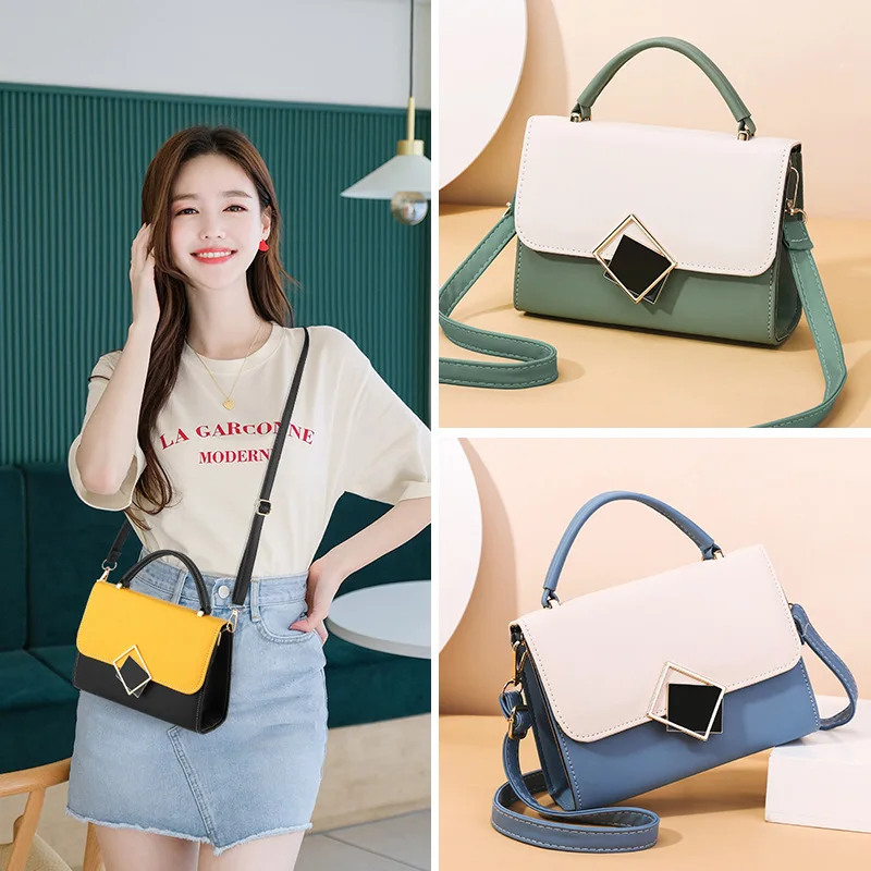 Women Luxury Designer PU Leather Bags Fashion Patchwork Women's Handbags Small Shoulder Bag Trend Ladies Messenger Crossbody Bag