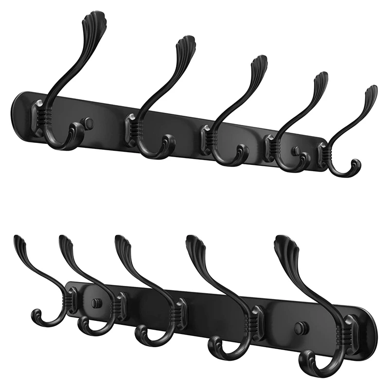 

Hot Coat Hooks Wall Mounted (2 Pack) - Stainless Steel Wall Hooks - Multipurpose Heavy Duty Coat Rack With Fittings Included