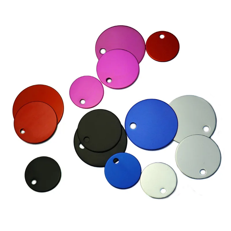 

Круглая алюминиевая идентификационная бирка для домашних животных, 20 шт., 25 мм, с гравировкой на заказ, идентификационная бирка для собак и кошек, идентификационная бирка для домашних животных