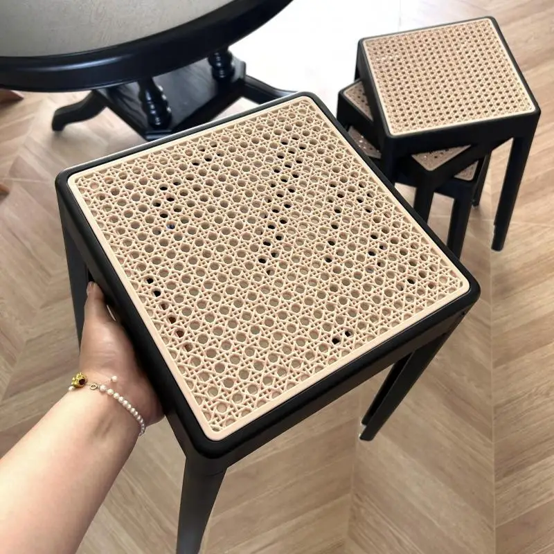 

4 шт./комплект, плетеные пластиковые стулья из ротанга