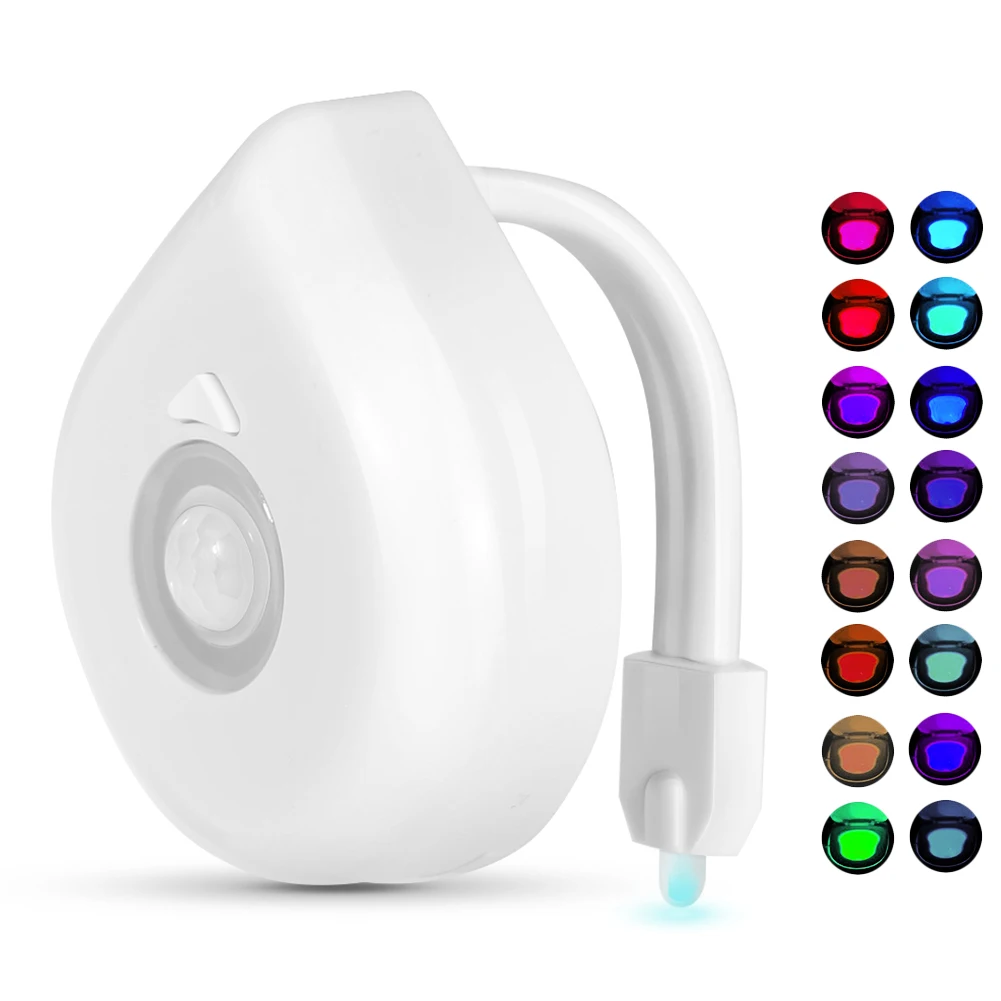 

LED Toilet Seat Night Light Motion Sensor Light 16 Colors Changeable Lamp Battery Powered Backlight for Toilet Bowl