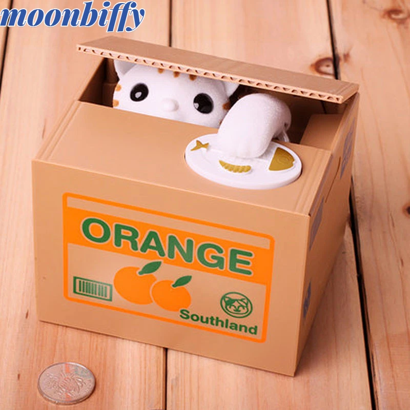 

Coin Box Kids Money Bank Automated Cat Thief Money Boxes Toy Gift for Children Coin Piggy Money Saving Box piggy bank for kids