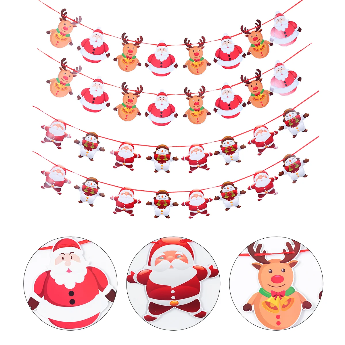 

Banner Party Christmasholiday Hanging Santa Bunting Decor Seasonal Supplies Reindeer Festival Fireplace Snowman Flag Eik