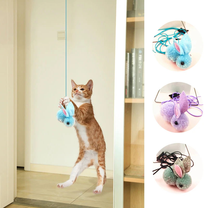 

Имитация зайчика, искусственная подвесная дверь, выдвижная кошка, веревка для царапин, мышь, Аксессуары для кошек