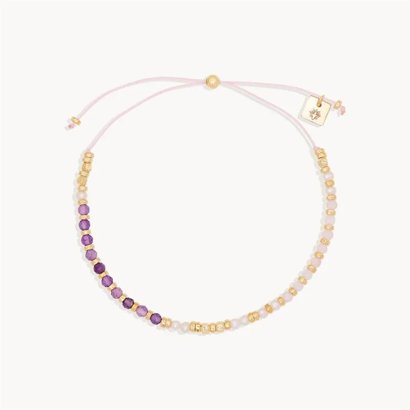 

2022 New Fashion Women Geometric Amethyst Irregular Beads Splicing Bracelet Women Party Colorful Beads Pearl Adjustable Bracelet