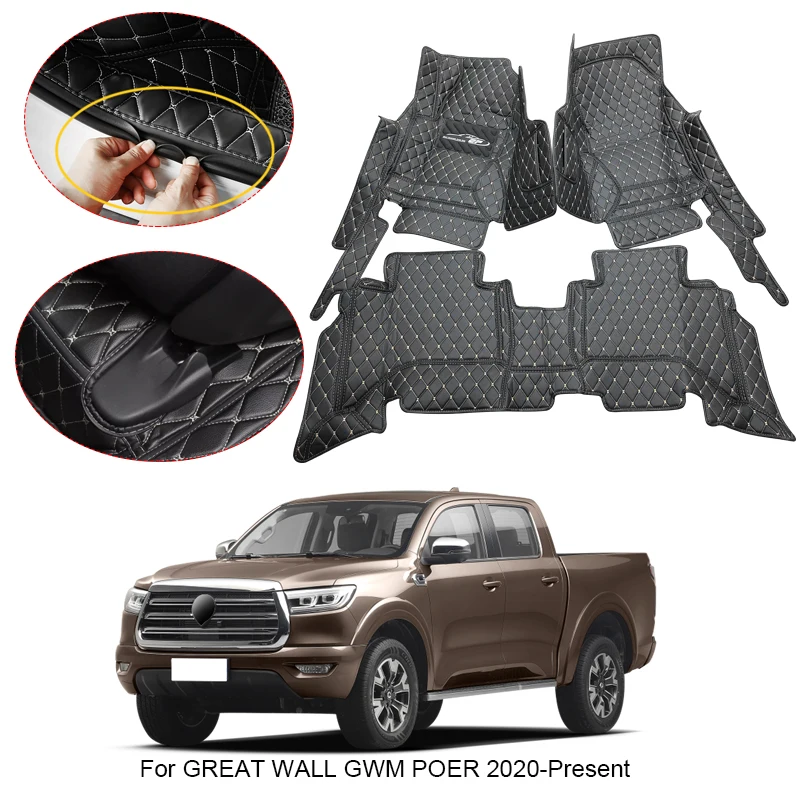 

3D Full Surround Car Floor Mat For Great Wall GWM POER 2020-2025 Protect Liner Foot Pads Carpet PU Leather Waterproof Accessory