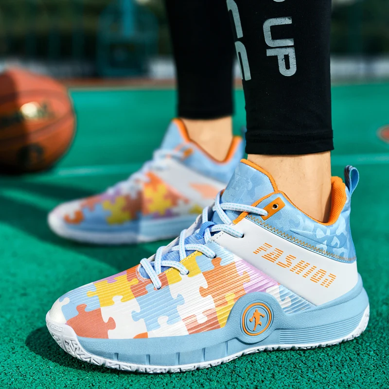 

High Quality Basketball Shoes Men Sneakers Boys Basket Autumn Top Outdoor Sports Trainer Summer Breathable Soft