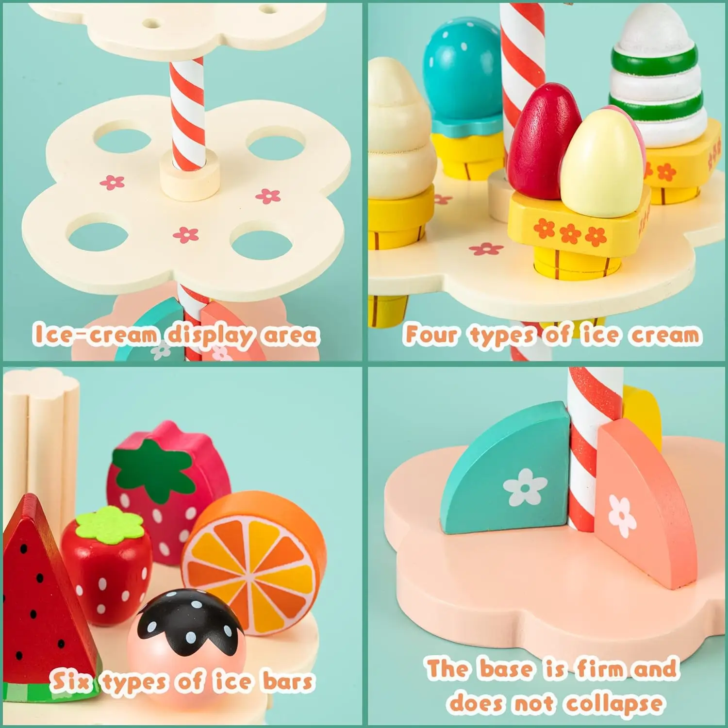 Деревянное Мороженое Игра В Еду Кухня Ролевые Игры Игрушки Мини-едобная Имитация