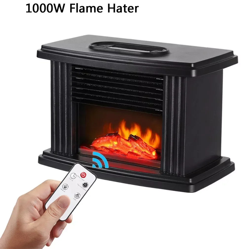 

1000W Electric Fireplace Hater With Remote Control Fireplace Electric Flame Decoration Portable Indoor Space Heater