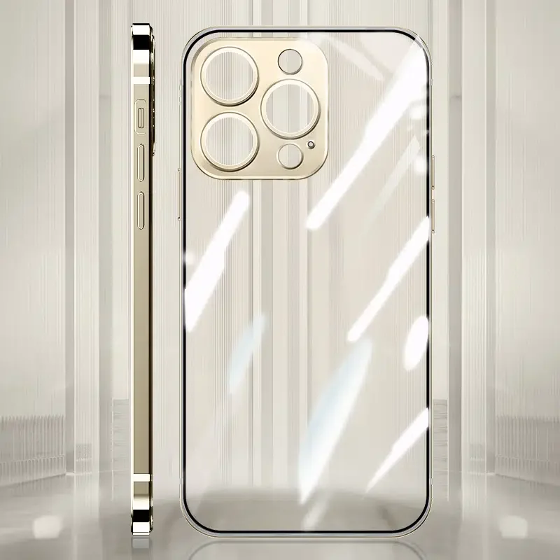 

Transparent Metal Shockproof Phone Case For IPhone14/14pro/14promax