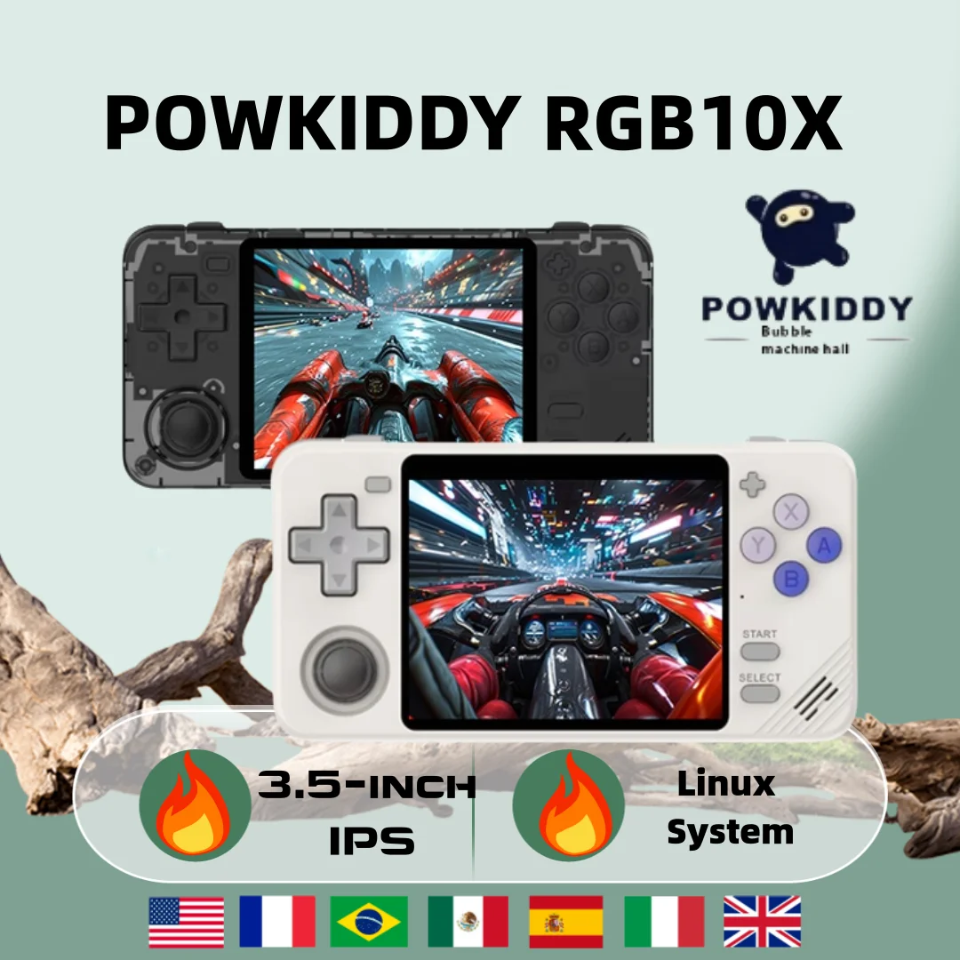 POWKIDDY RGB10X Ретро портативная игровая консоль 3 5-дюймовый IPS-экран ArkOS Opendinglinux Gaming RK3326