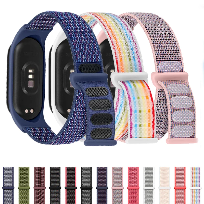 

Ремешок нейлоновый для Xiaomi Mi Band 7-7, браслет для умных часов, спортивный сменный Браслет Miband 7 Correa 8 7 6 5 4 3