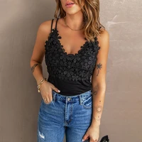 womens vest top t shirt sexy camisole womens summer 2022 new lace outer wear deep v neck loose camisole