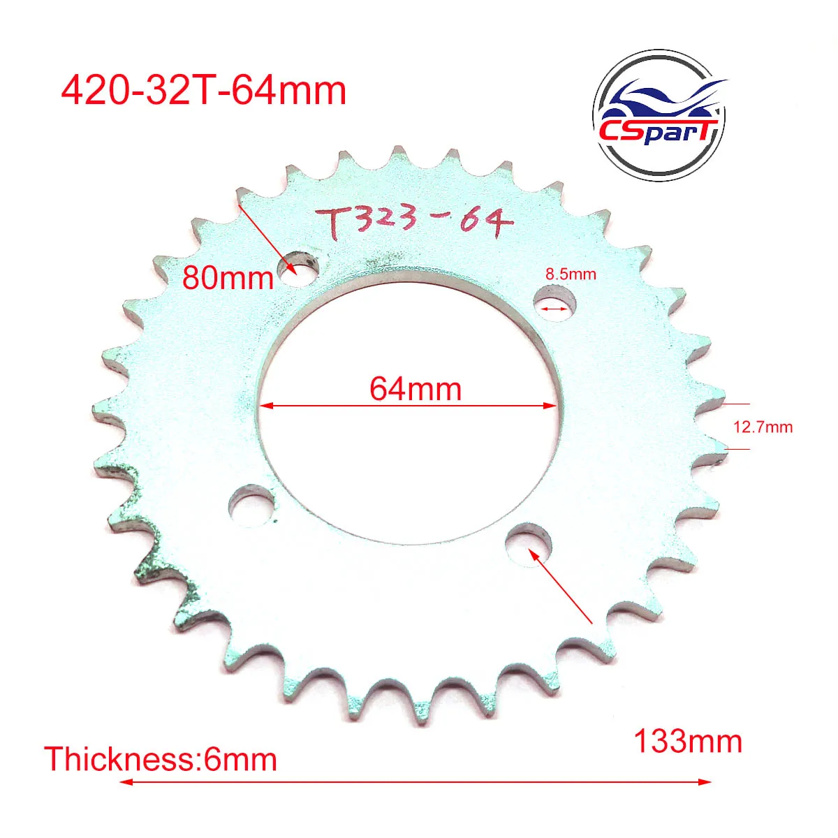 

32 Tooth 420 64mm Rear Sprocket Pit Dirt Bike Parts ATV Go Kart 50CC 70CC 90CC 110CC 125CC 150CC