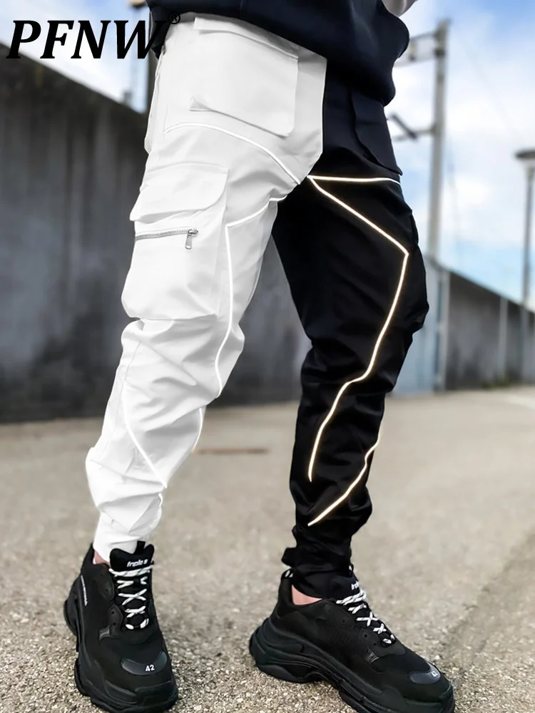 

Solid Tops Stitced Pocket Caro Pants Men's Dark i Street Streetwear Autumn Loose Trend Tecwear Male Darkwear 12A1697