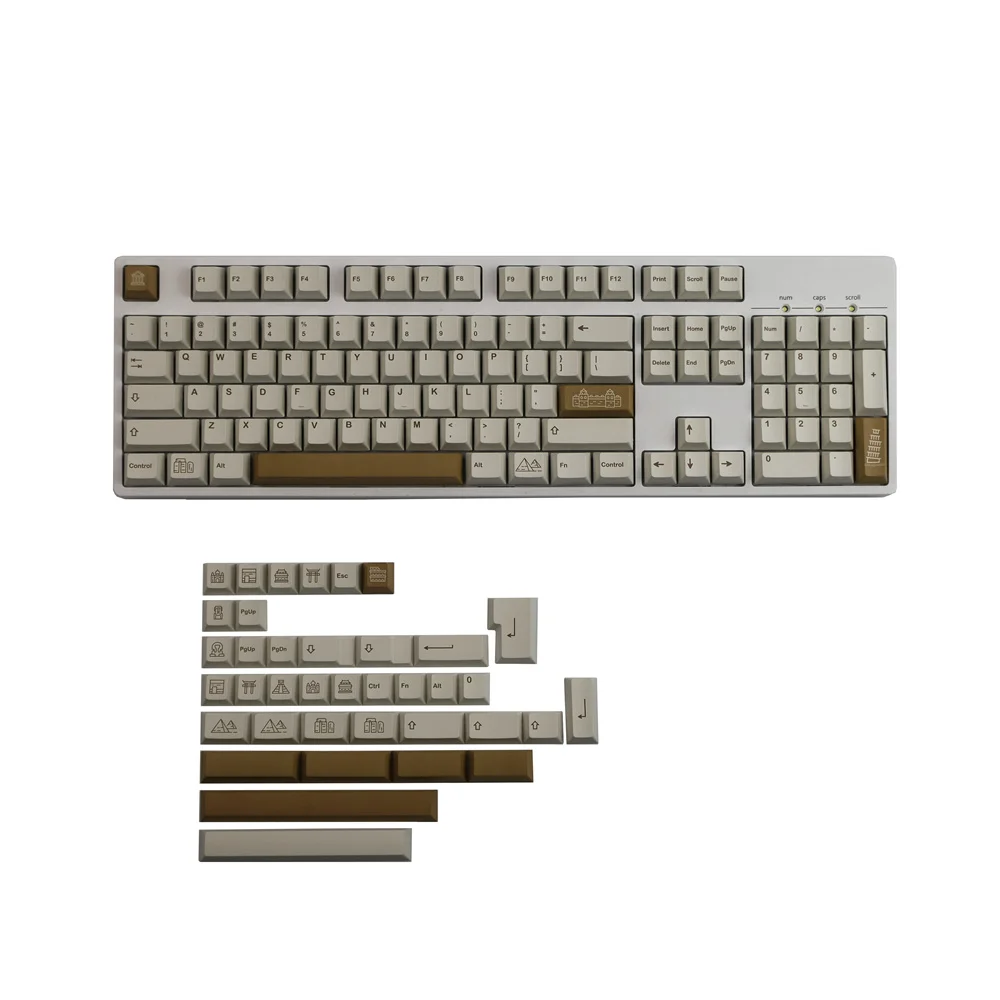 Механическая клавиатура Keycap 142 клавиши Cherry Profile GMK полный набор клавиш ISO Enter для GH60