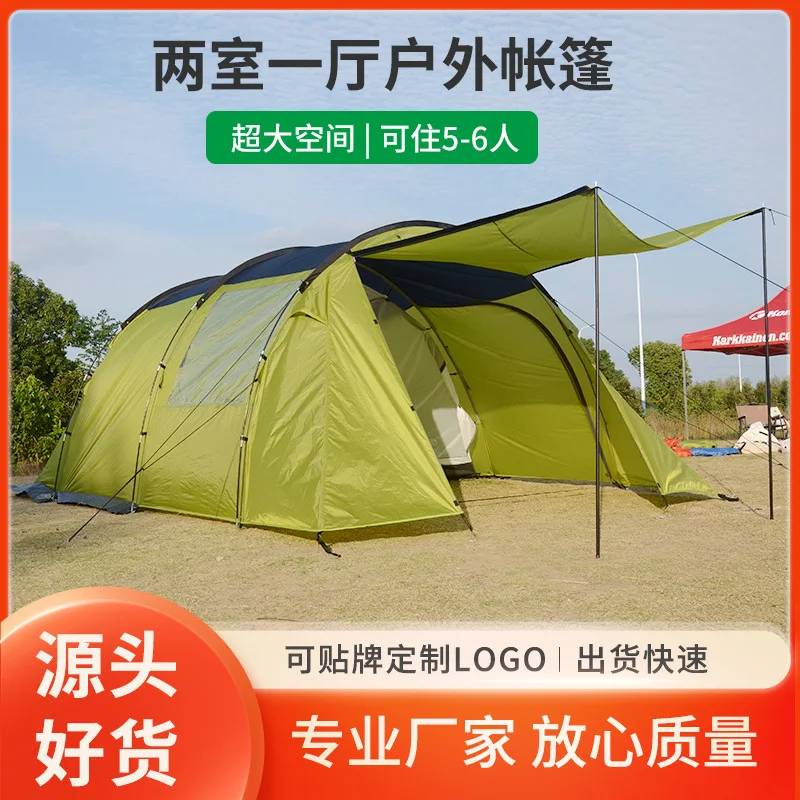 Туристическая палатка на 5-6 человек двухслойная непромокаемая для пикника