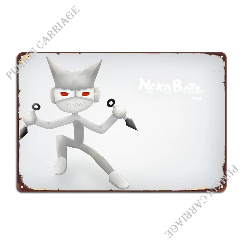 

Металлический знак Nekobotz, забавный Настенный декор, дизайн гостиной, оловянный знак, постер