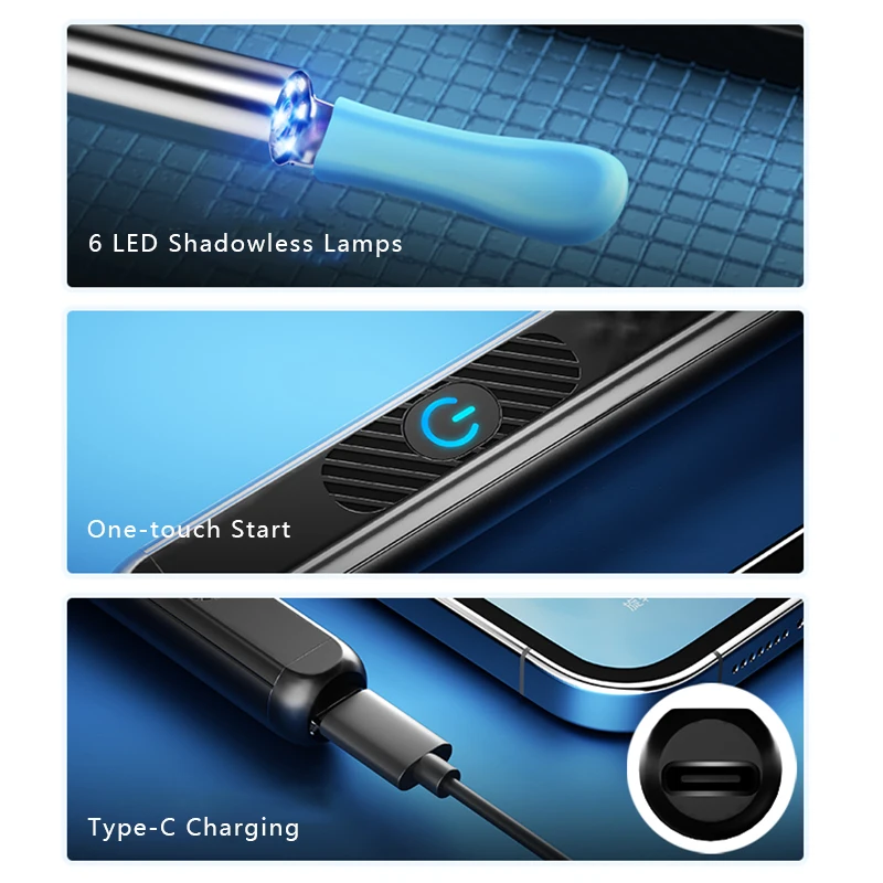 Инструмент для удаления ушной серы Средство Набор с 6-светодиодной подсветкой