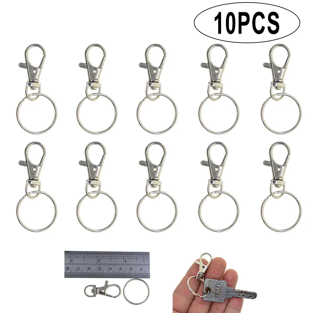 

10pcs 38mm Metal Swivel Lobster Clasp Clips Key Hooks Keychain Split Keyring Lobster Clasp Trigger Swivel Clasps DIY Supplies