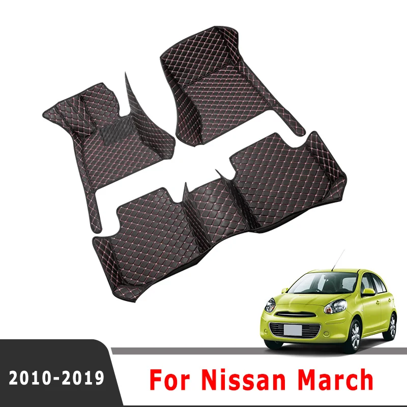 

Автомобильные коврики LHD для Nissan March 2019 2018 2017 2016 2015 2014 2013 2012 2011 2010, автомобильные аксессуары, водонепроницаемые декоративные коврики