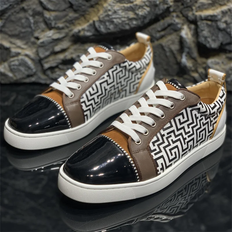 

Роскошные брендовые lrрегулярные изогнутые бахромы с красным низом, низкие дышащие ботинки для мужчин, повседневные спортивные лоферы на плоской подошве, женские кроссовки