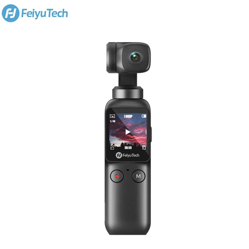 Купи Feiyu Pocket camera 6-Axis 4K HD gimbal camera stabilizer 120 degree wide angle smart track built-in WiFi control for Vlog video за 21,902 рублей в магазине AliExpress