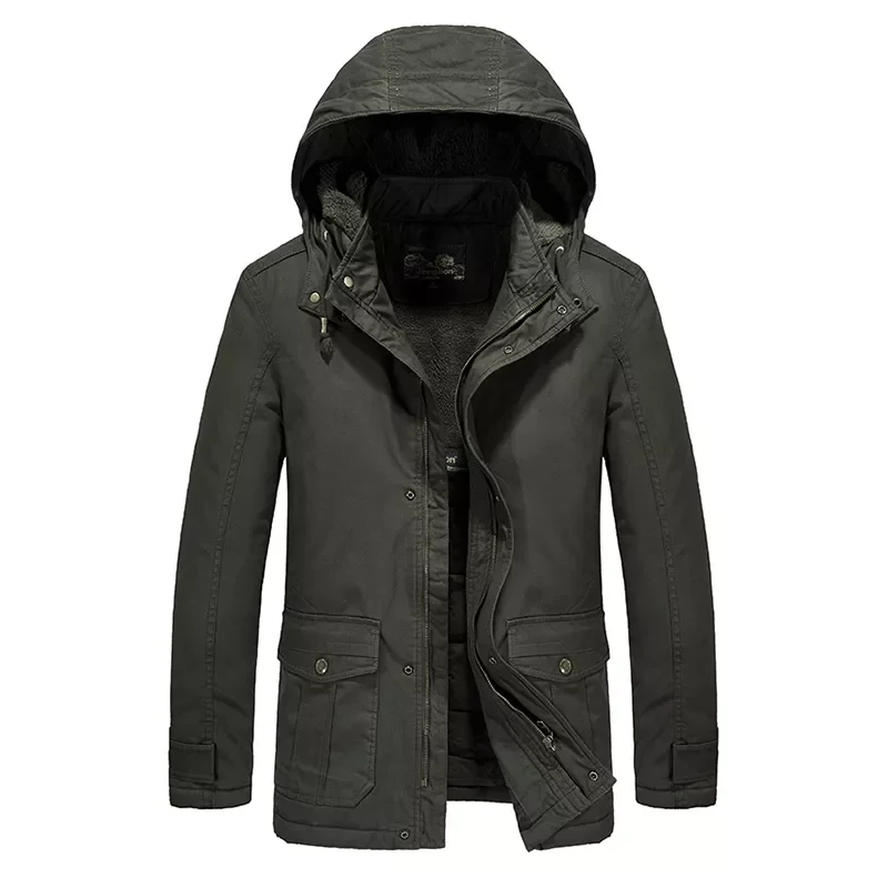 Trench Men Hoodie Casaco Masculino Windproof Coats Parkas Men Men Winter Brand Military Field Fleece Parkas