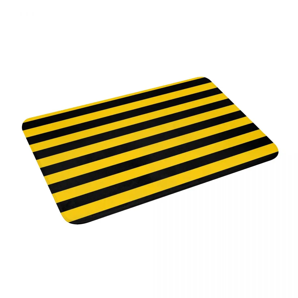 

Yellow And Black Stripe Non Slip Absorbent Memory Foam Bath Mat for Home Decor/Kitchen/Entry/Indoor/Outdoor/Living Room