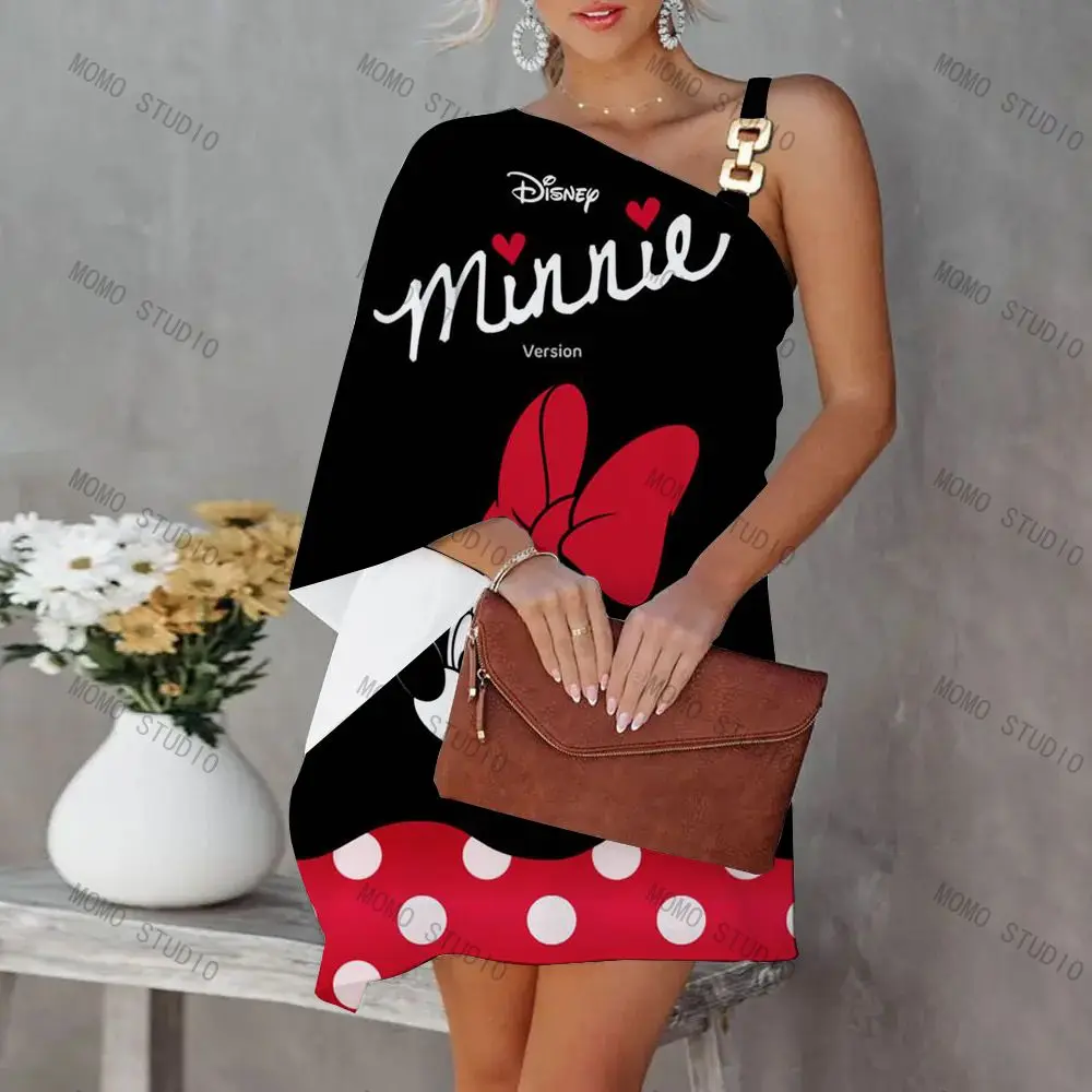 Party Dresses for Women 2022 Mini Dress Trendy Y2k Disney Woman Clothes Fashion New Minnie Mouse Color Mickey Sexy Leisure Gala