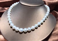 huge charming 1811 12mm natural south sea genuine white round pearl necklace free shipping for women jewelry necklace