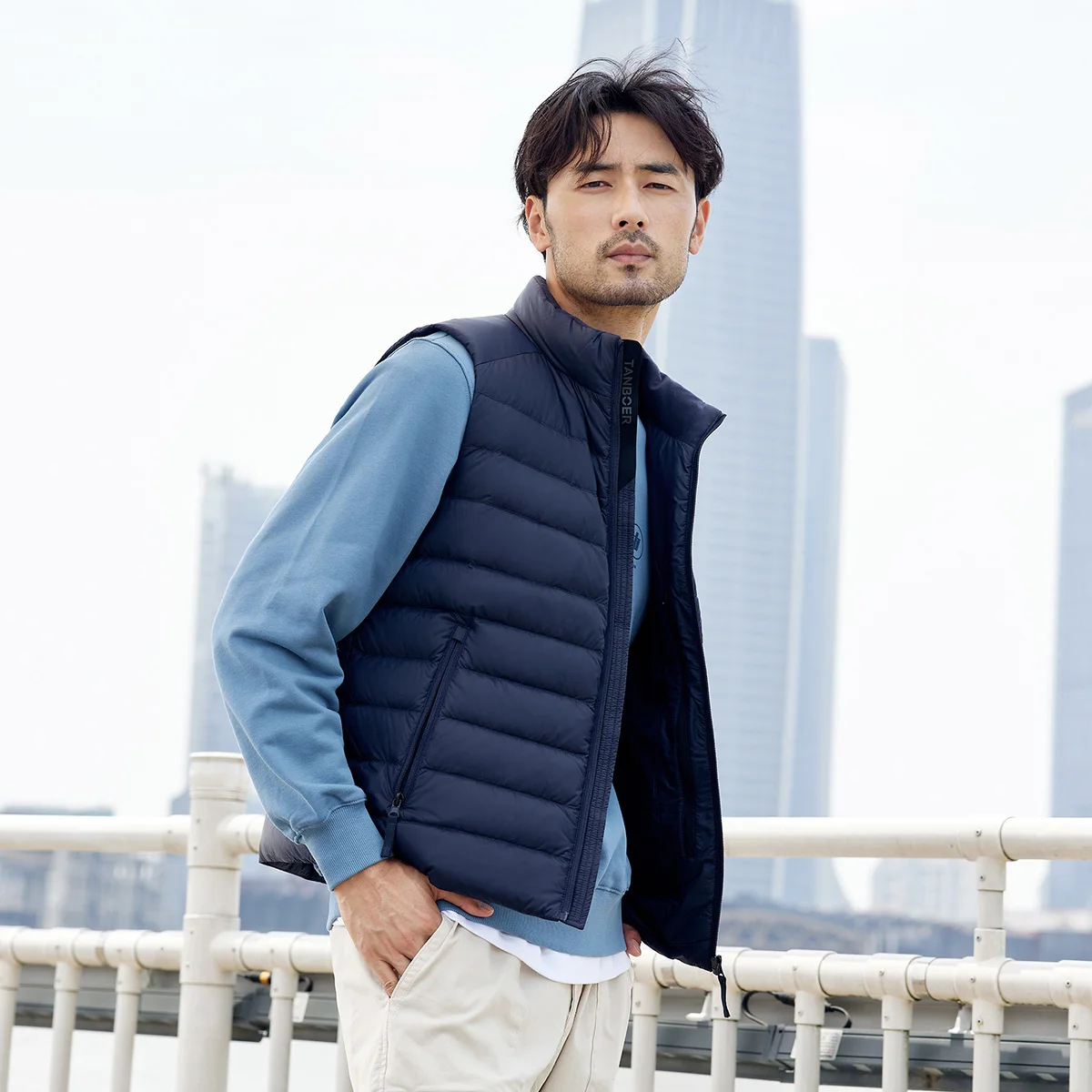 TANBOER Filling Power 600+ Anti-wrinkle Winter Vest Packable 90% Duck Down Sleeveless  Jakcet TF216023