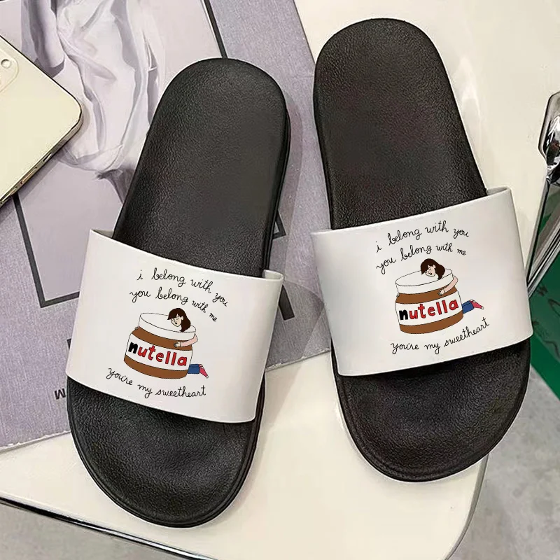 

Funny Cartoon Print Flat Shoes Beach Home Slipper Sandals Ladies Bathroom Flip-Flops For Women Fashion Trend Anti-Slip Slippers