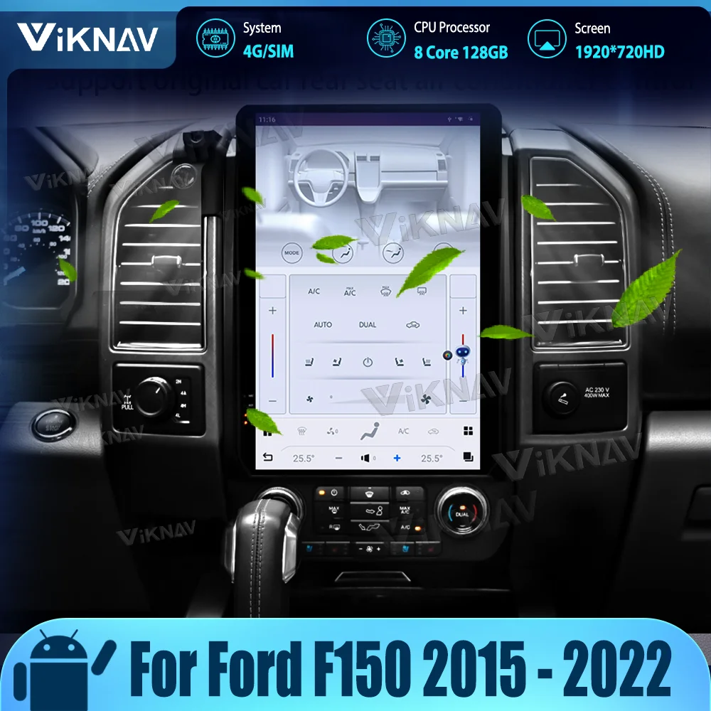 

8-ядерный 128G автомобильный для Ford F150 2015 - 2022 обновленный автомобильный радиоприемник Android 12 мультимедийный GPS CarPlay 14,5 дюймовый аудио беспроводной Головной блок