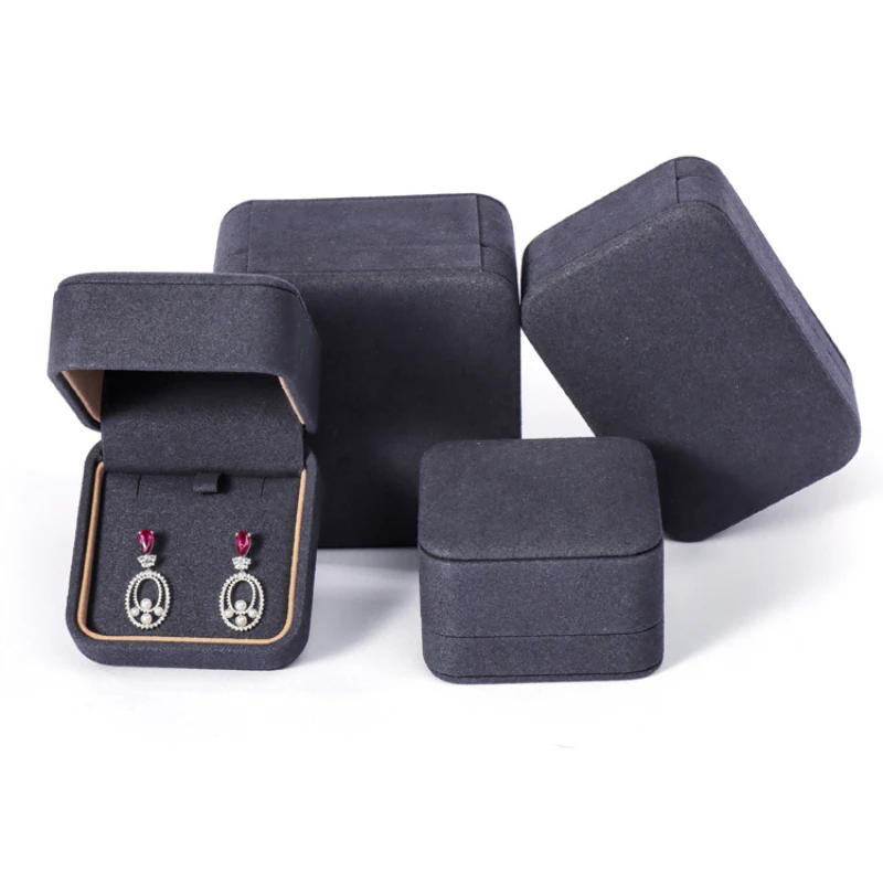 

Качественное свадебное хранилище для ювелирных изделий, потрясающее серое кольцо, серьги, ожерелье, подвеска, браслет, органайзер для хранения, Подарочная коробка, оптовая продажа