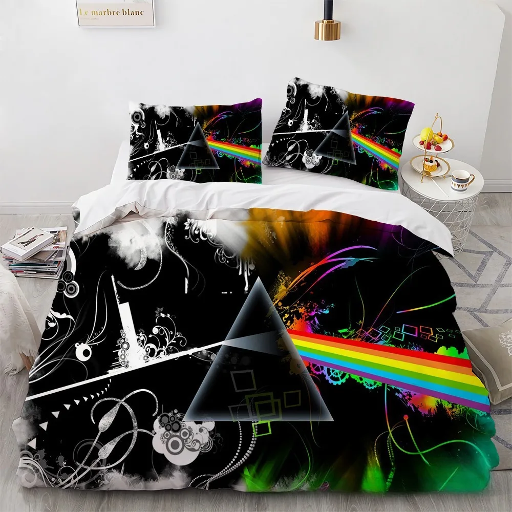 Фото Изысканный 3D комплект постельного белья P-Pink Band F-Floyd, пододеяльник, односпальный, двуспальный, королевский размер, декор для спальни, подарок для мальчиков и девочек. №1