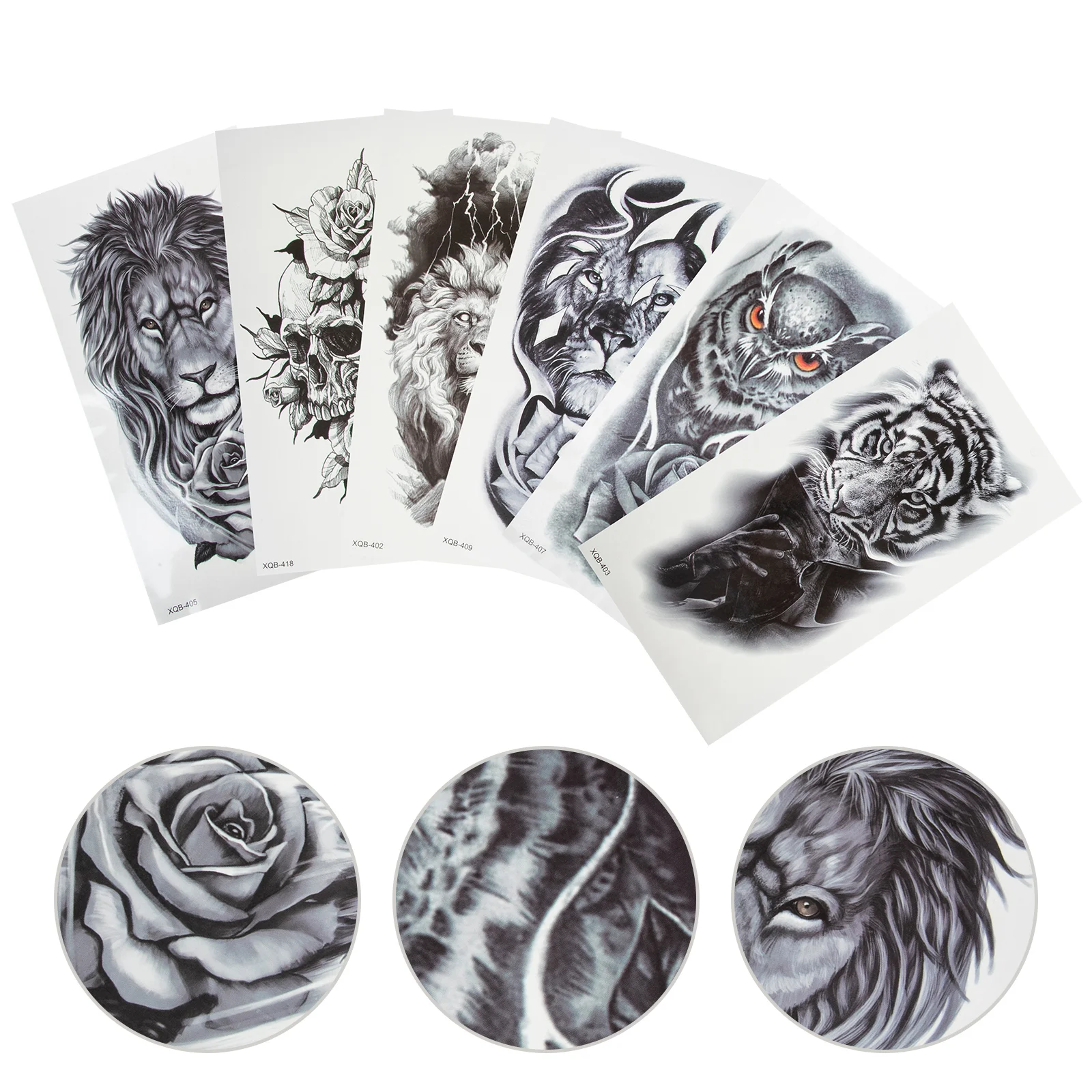 

6 Sheets Trendy Decor Body Tattoos Stickers Neck Decals Stylish Craft Paper Disposable Ladies Waterproof