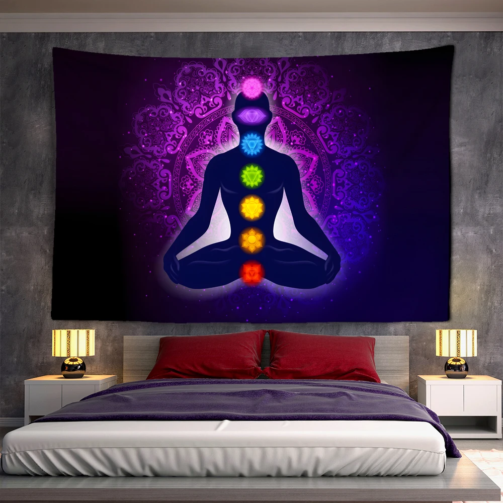 

Индийская статуя Будды, медитация, искусственная настенная подвеска, мандала, гобелены, настенная ткань, Йога, настенная подвеска