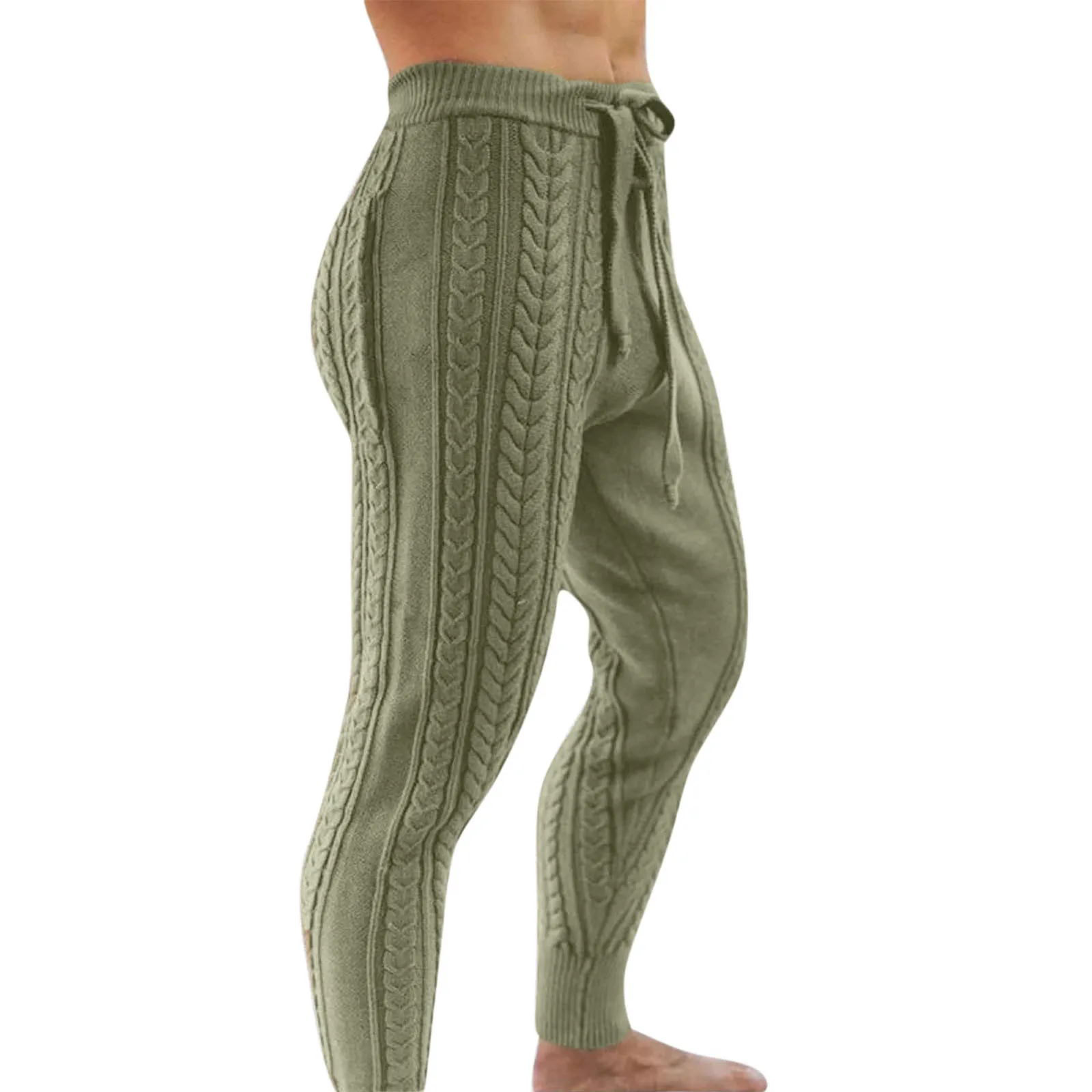 

Casual Knitted Fit Pants Pants Solid Slim Youth Color Trend Men's Men's pants