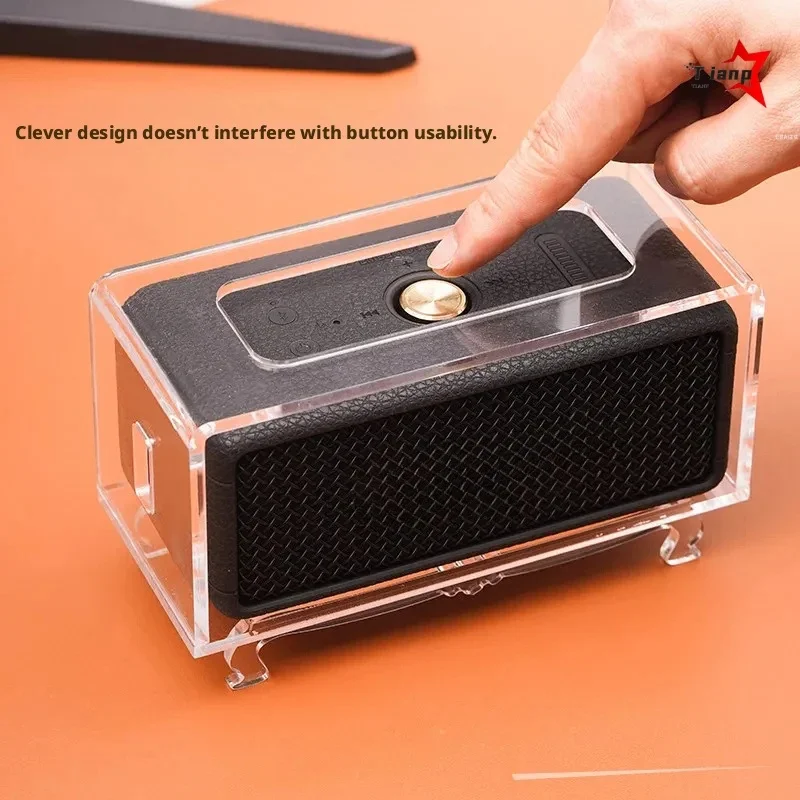 Фото Изысканный прозрачный акриловый пылезащитный чехол для колонок Marshall Emberton II/III, комплект для домашнего настольного дисплея. №2
