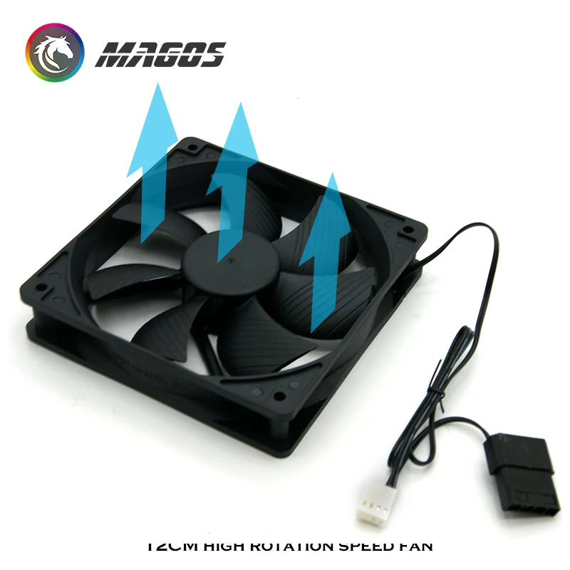 12 см PWM шахтерный вентилятор 12 В постоянного тока 3000 об/мин 155CFM высокоскоростной жесткий Вентилятор 120x25 мм Комплект вентиляторов системы охлаждения для ПК