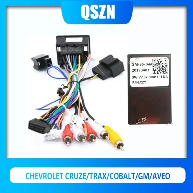 

QSZN автомобильный радиоприемник canbus Box GM-SS-04A адаптер для CHEVROLET Cruze/Trax/COBALT/GM/Aveo жгут проводов кабель питания Android