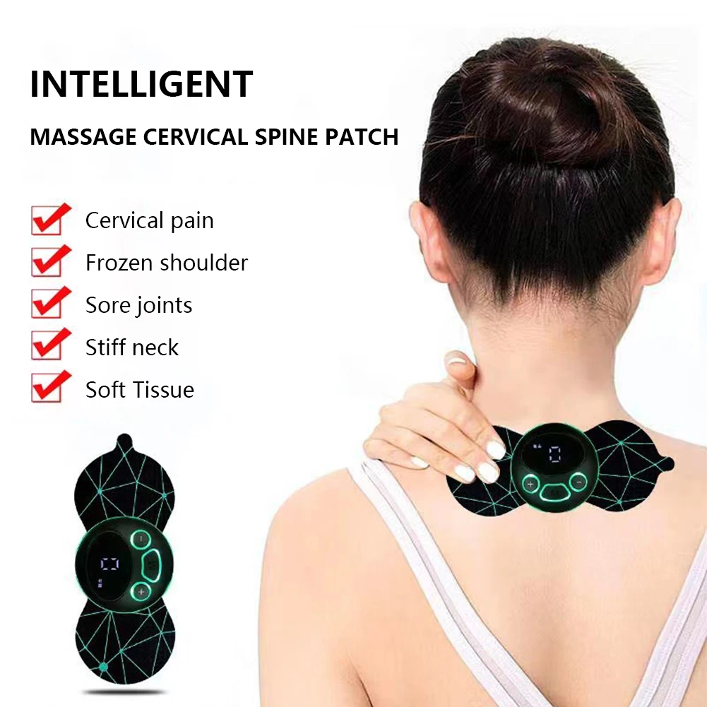 

Электронные массажные наклейки для шеи, удобный мини-массажер для плеч и шеи, Интеллектуальный портативный легкий для расслабления боли в теле