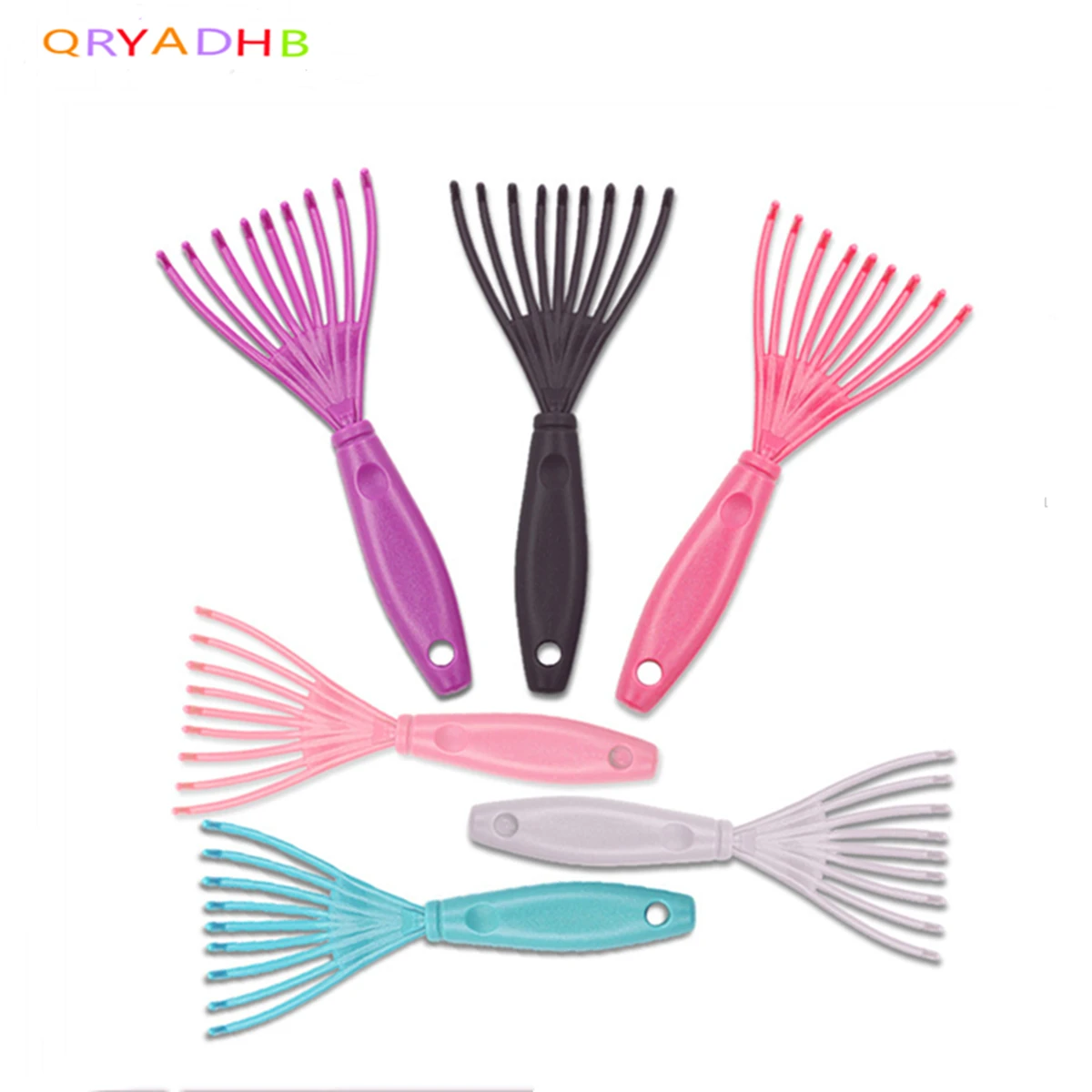 

6-Color Fine Small Portable Cleaning Claw Curly Hair Comb Clothes Towel Hair Cleaner Household Pet Plastic Curly Hair Hook Claw