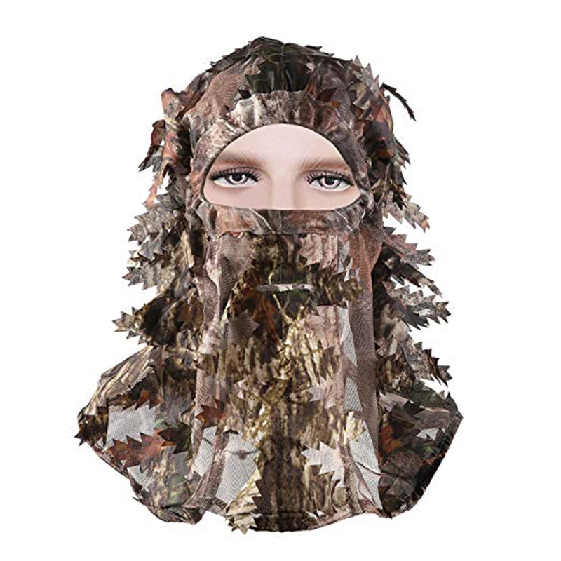 

Tactical Camouflage Hat Maple Leafy 3D Face Mask Headwear Outdoor Hunting Fishing Combat Camo Hat