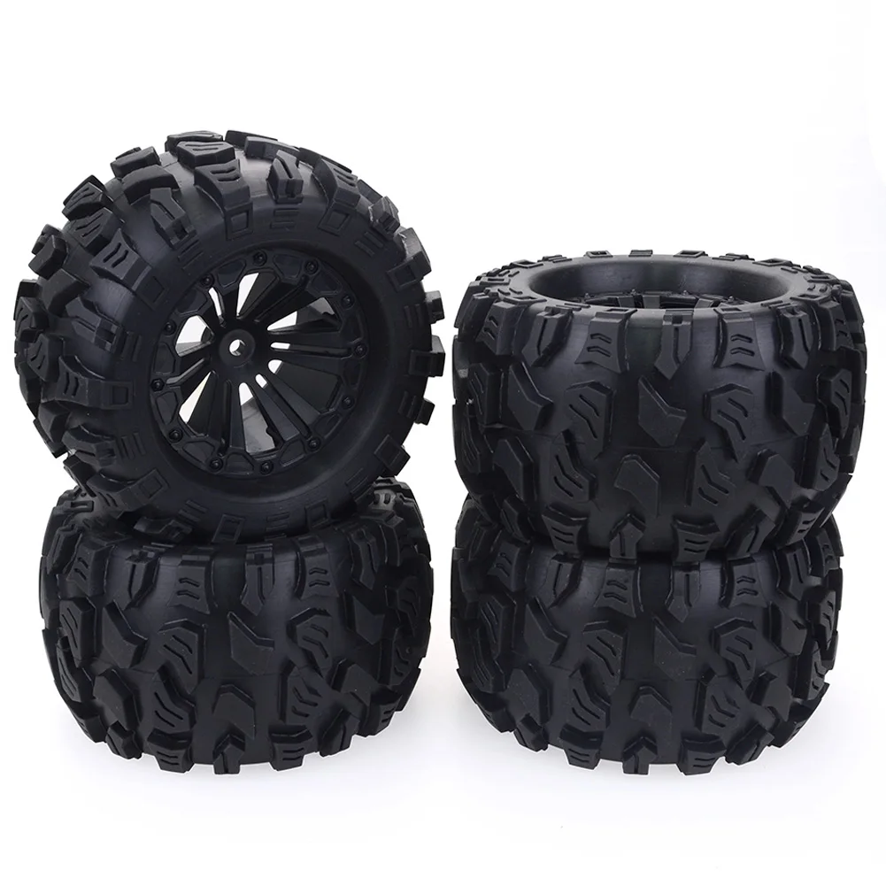 4PCS 125mm 1/10 Monster Truck Tire & Wheel Hex 12mm For Trax